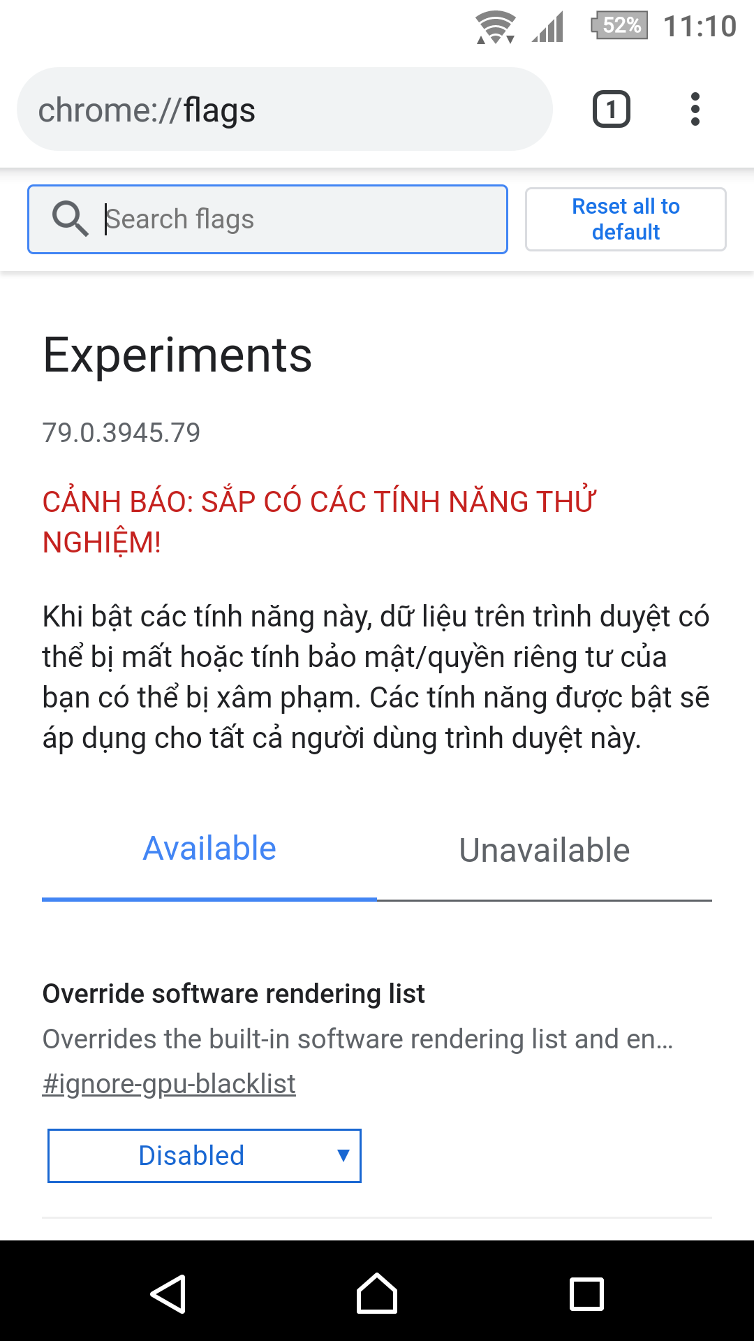 Cài đặt giao diện tối cho Google chrome mobile
