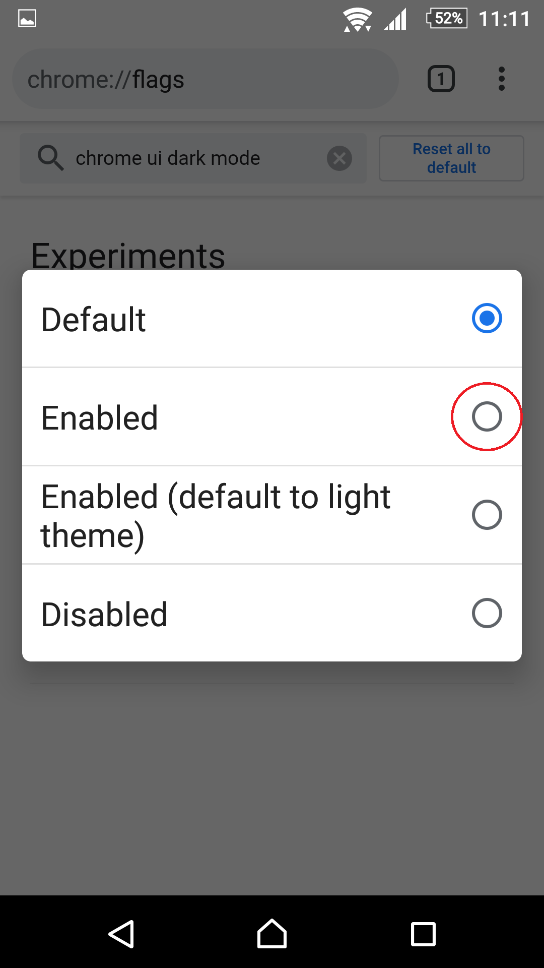 Cài đặt giao diện tối cho Google chrome mobile
