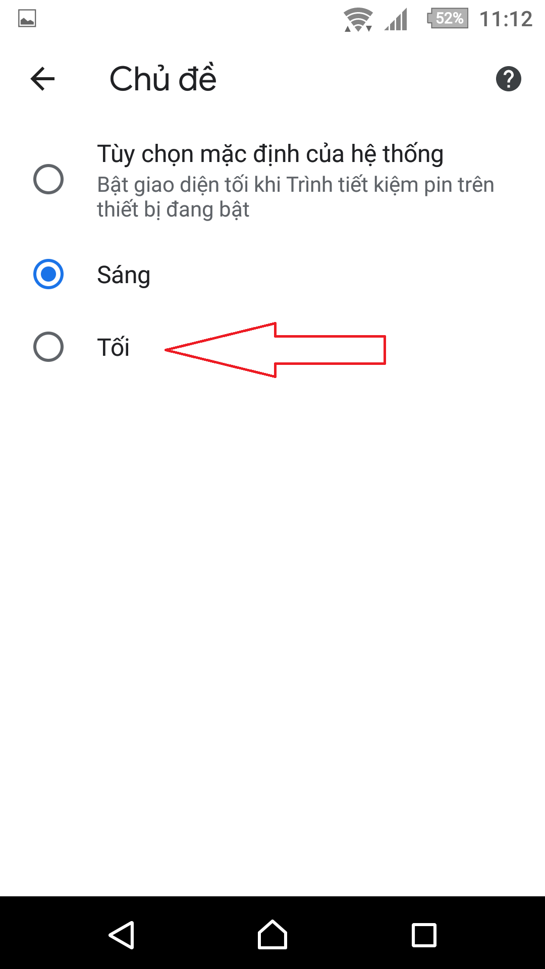 Cài đặt giao diện tối cho Google chrome mobile