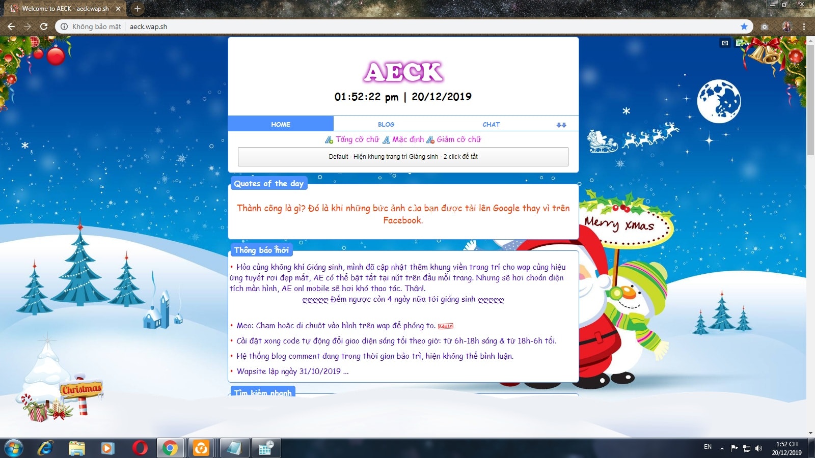 Trang trí web/wapsite dịp Noel - Năm mới